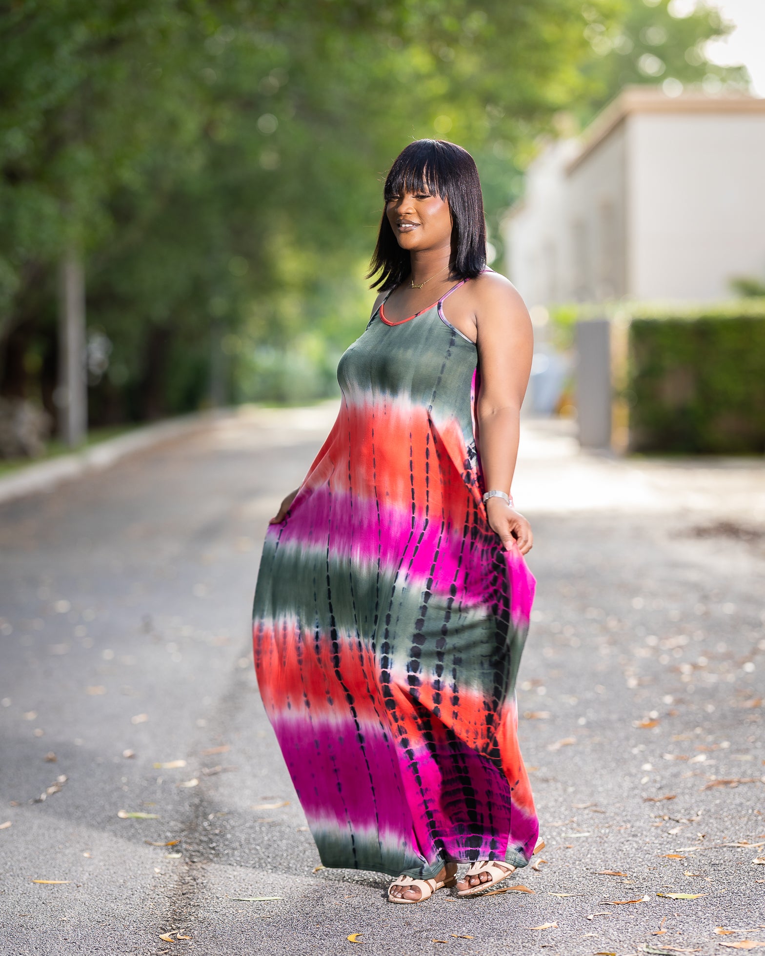 Monica Vibrant Tie Dye Boho Maxi Dress Tammie s Kollection