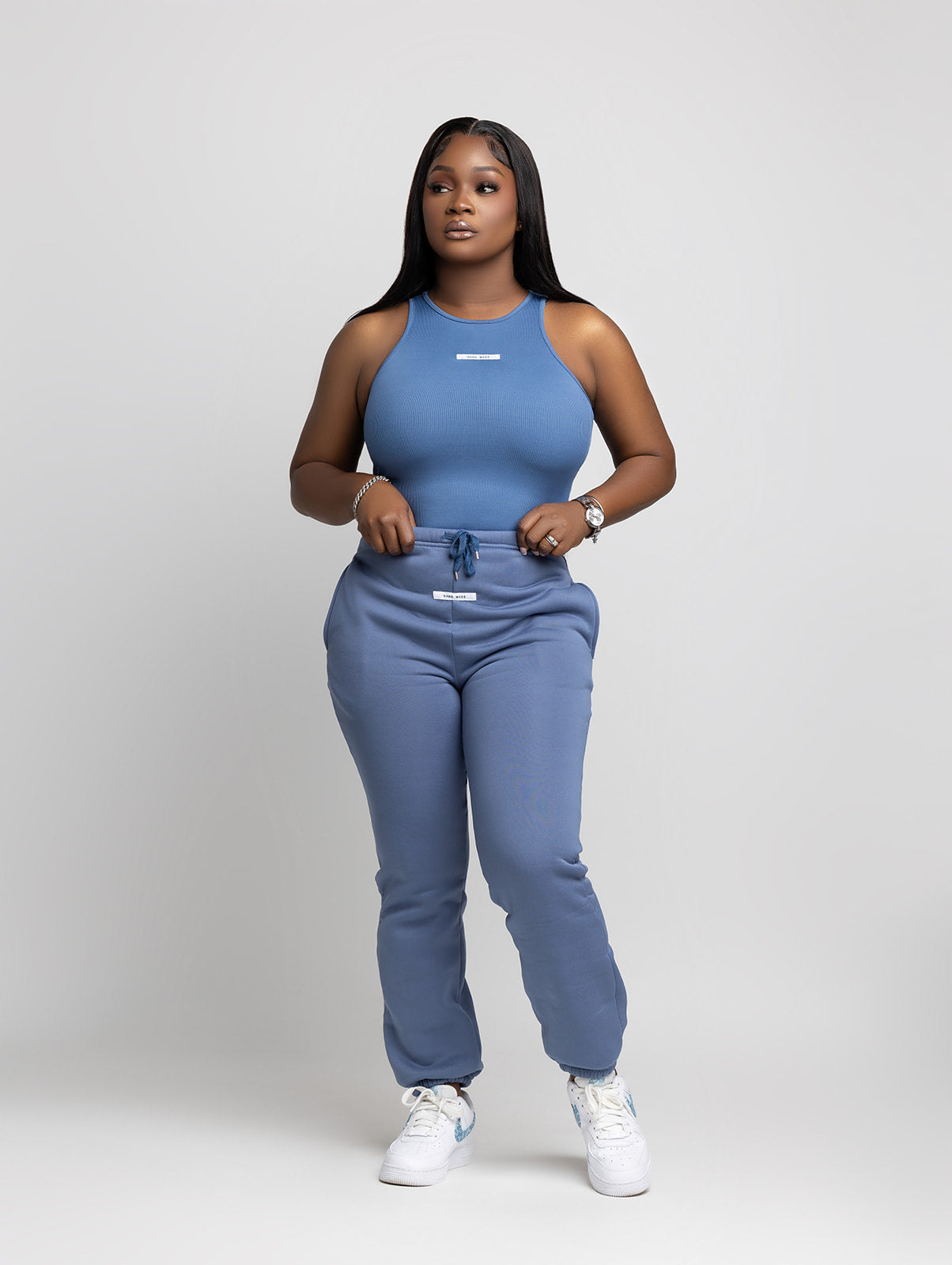 Mali Blue Sweatpants & Bodysuit Set