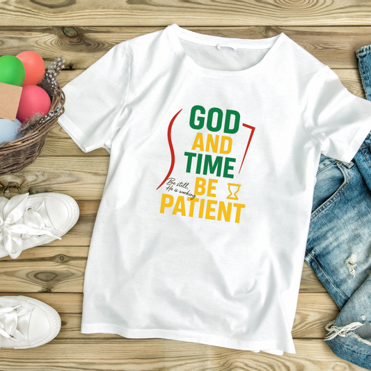 God and Time” Inspirational Faith Tee White