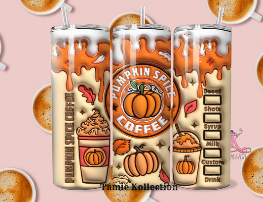 Pumpkin spice 20oz Skinny Tumbler