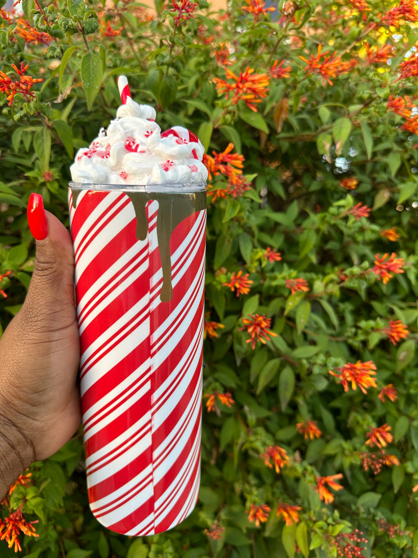 Candy Cane Tumbler and Topper 20oz