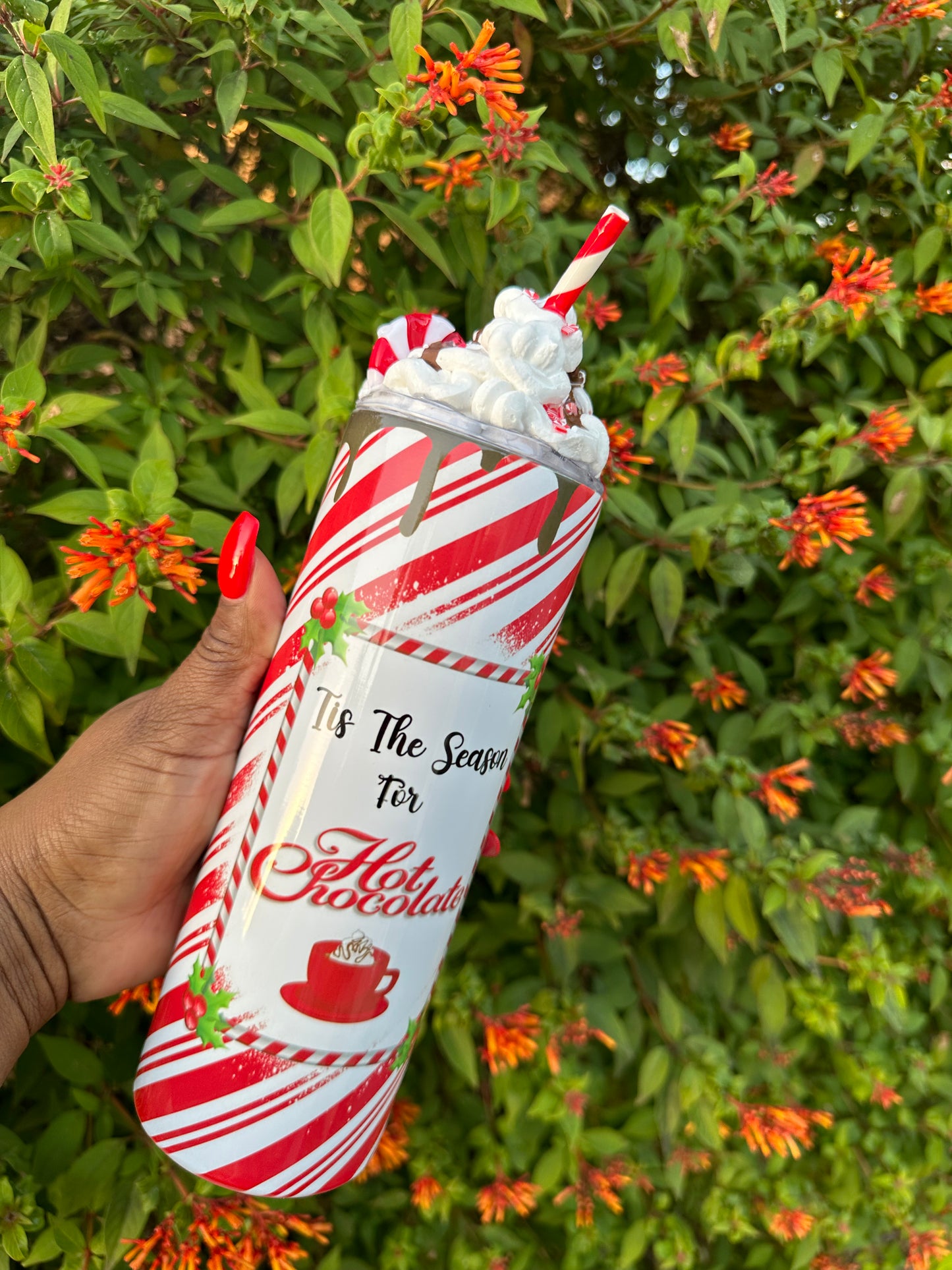 Candy Cane Tumbler and Topper 20oz