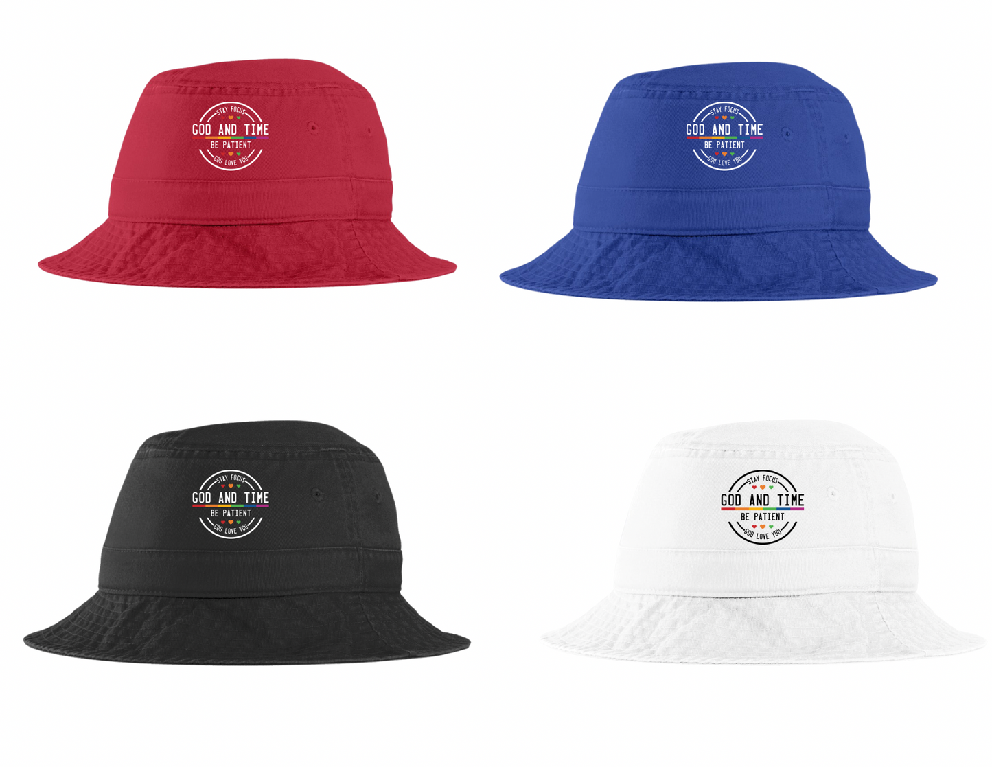 God and Time Motivational Bucket Hat