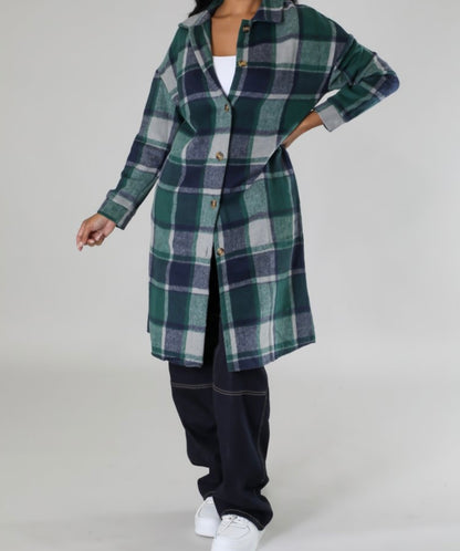 Oversize Plaid Cardigan Jacket