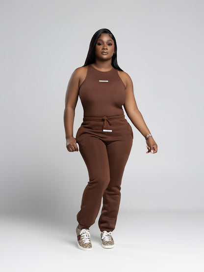 Mali Brown Sweatpants & Bodysuit Set