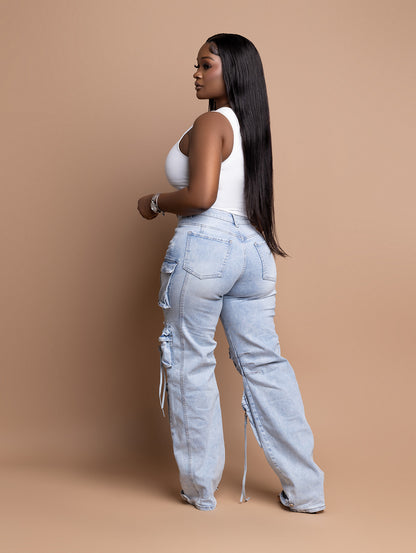 Soft Girl Cargo Denim