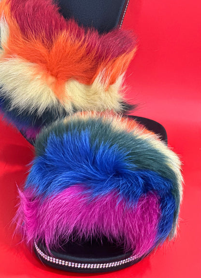 Multi Color Fur Sandal