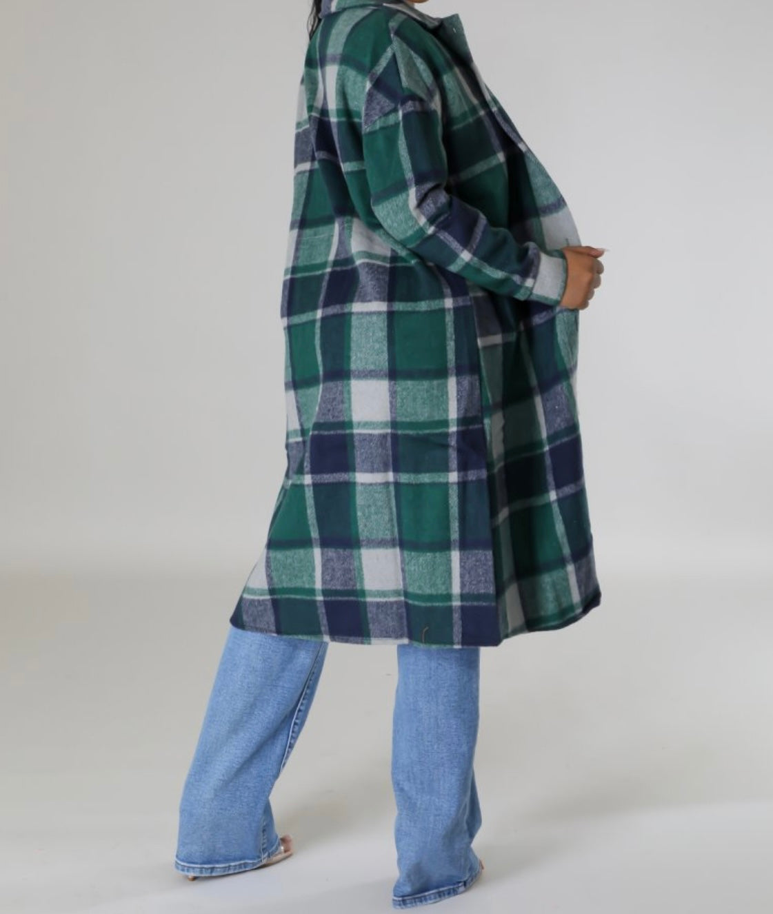 Oversize Plaid Cardigan Jacket