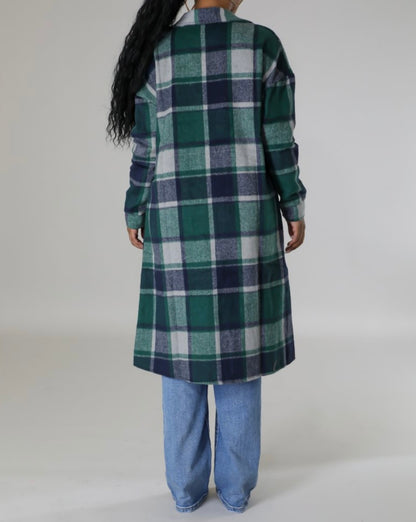 Oversize Plaid Cardigan Jacket