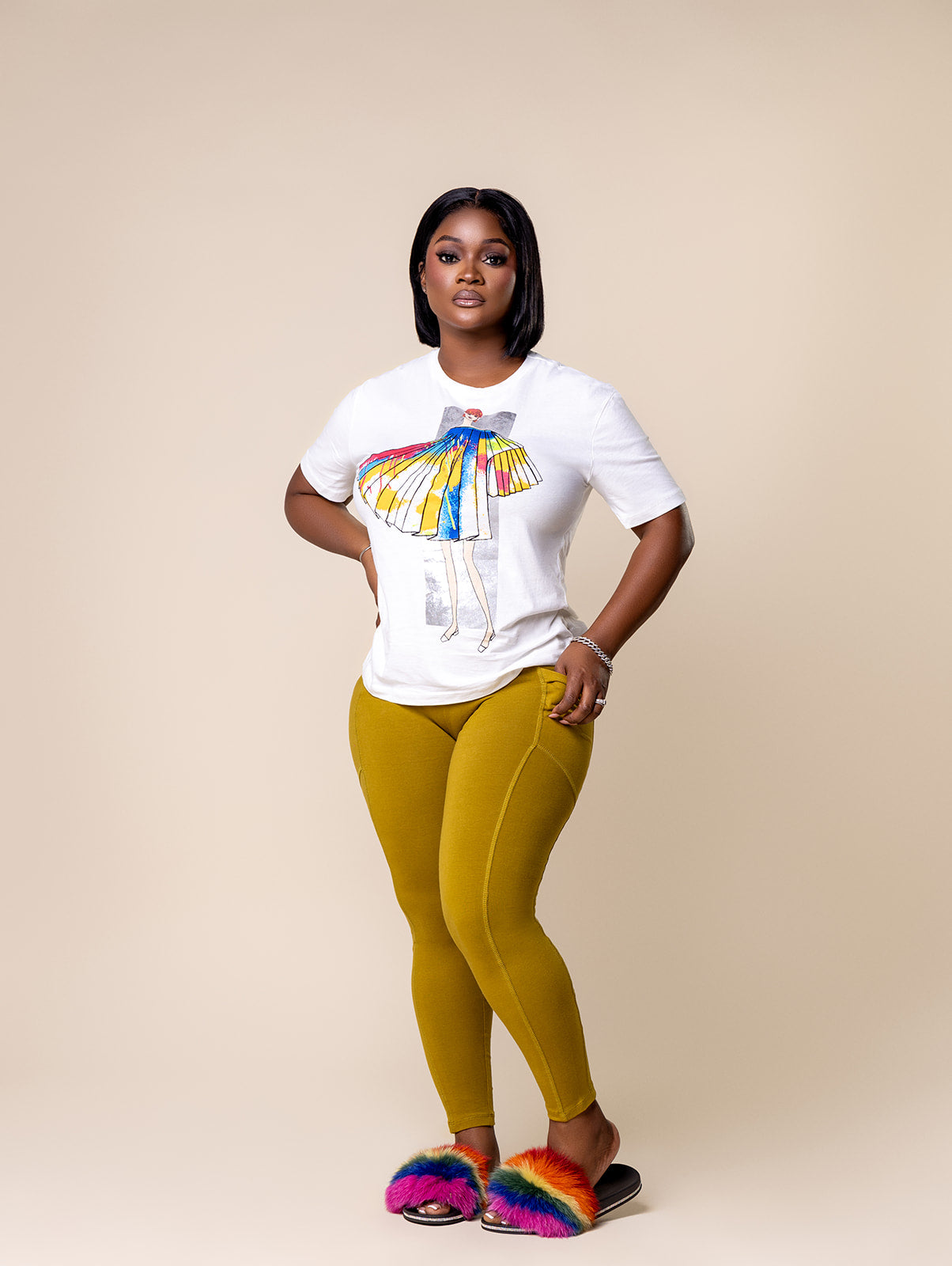 Ali Colorful Fashion Diva Graphic T-shirt