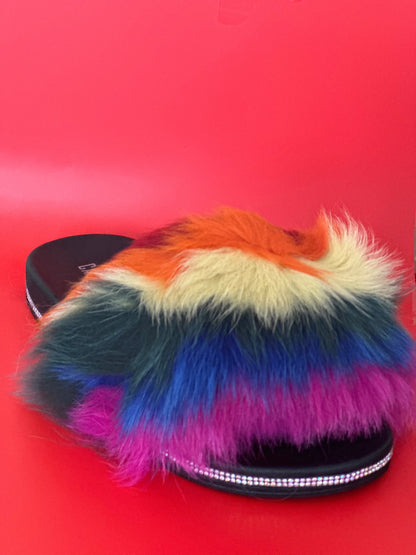 Multi Color Fur Sandal