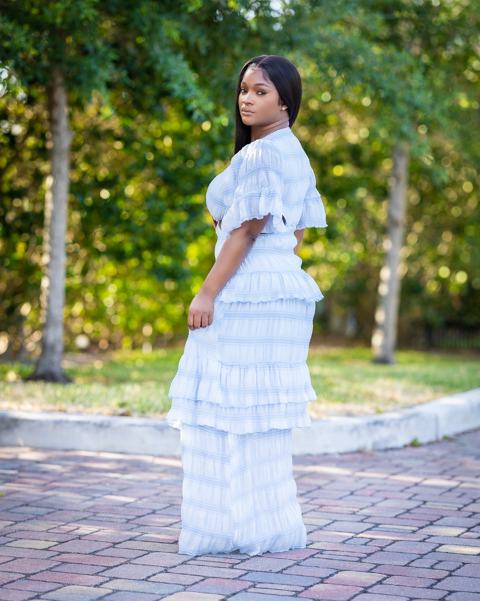 BRUNCH BABE SKY BLUE MAXI DRESS - Tammie's Kollection