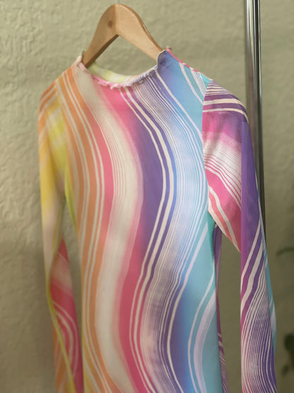 DORIE RAINBOW  LONG SLEEVE  COLOR PRINT - Tammie's Kollection