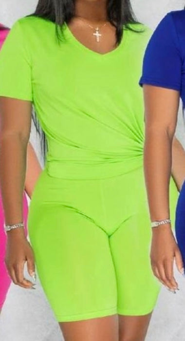 BIKER SHORTS SET NEON LIME