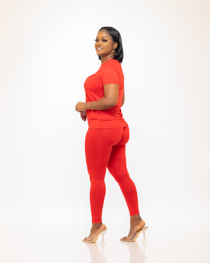 THE MUST HAVE LEGGINGS SET (RED) - Tammie's Kollection