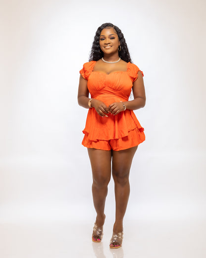 LYRICA ONLY YOU ROMPER (ORANGE) - Tammie's Kollection