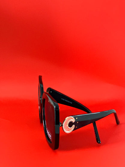 OVERSIZE SUNGLASSES (BLACK )