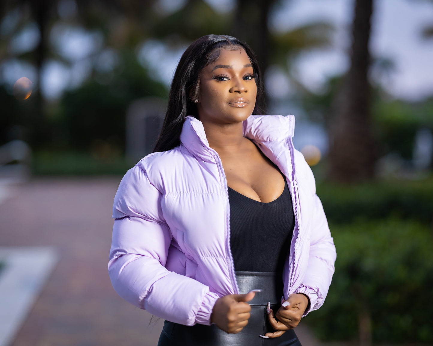 SARAH LAVENDER PUFFY JACKET - Tammie's Kollection