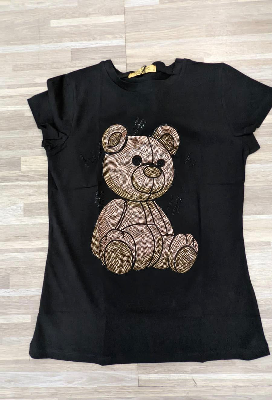 EVIE BLACK ROUND NECK T-SHIRT