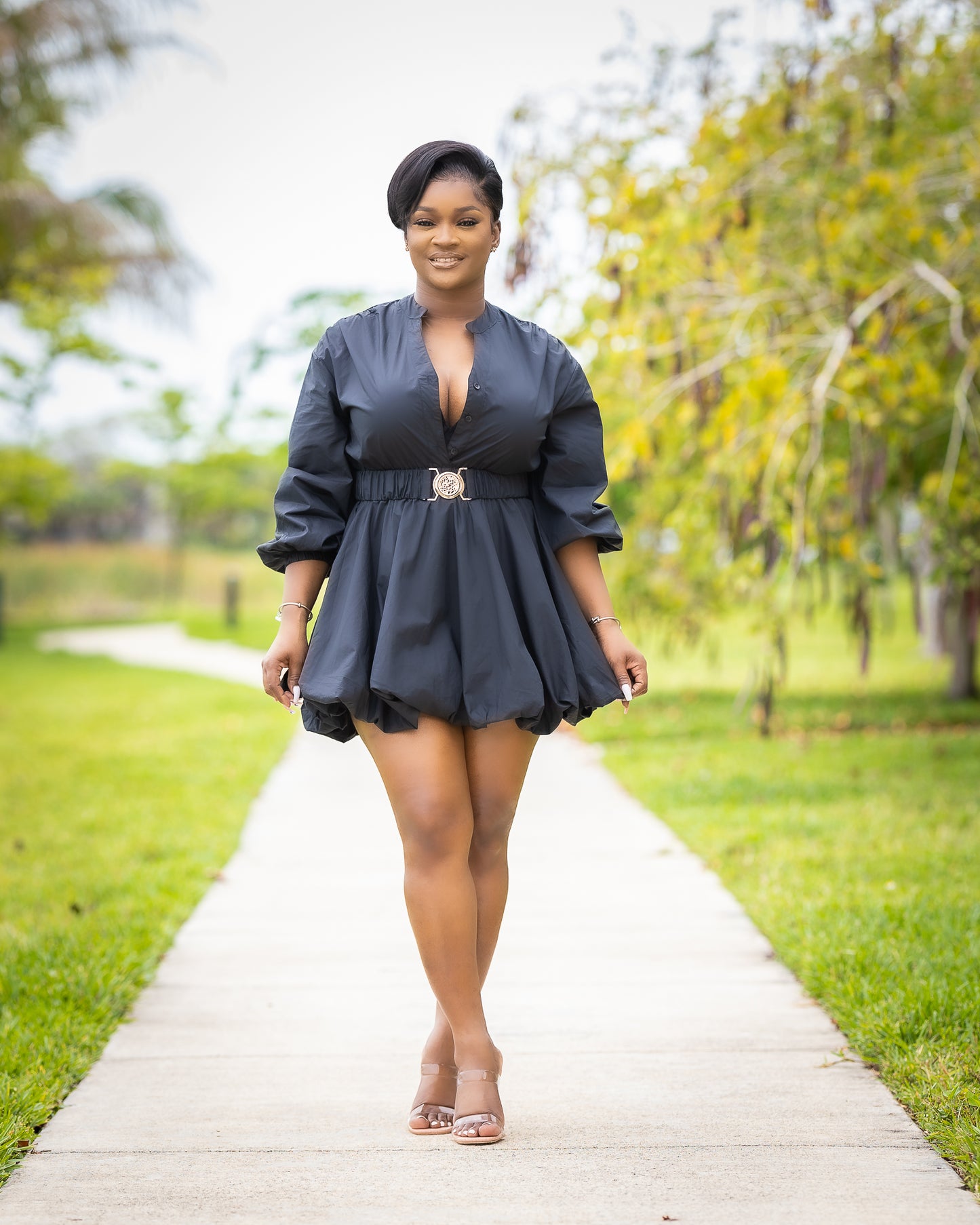 JAN BLACK MINI LONG SLEEVE DRESS - Tammie's Kollection