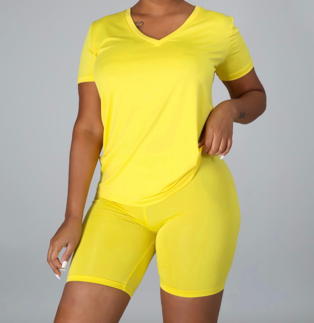 Everyday V-neck Basic Set (Yellow)