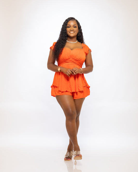 LYRICA ONLY YOU ROMPER (ORANGE) - Tammie's Kollection