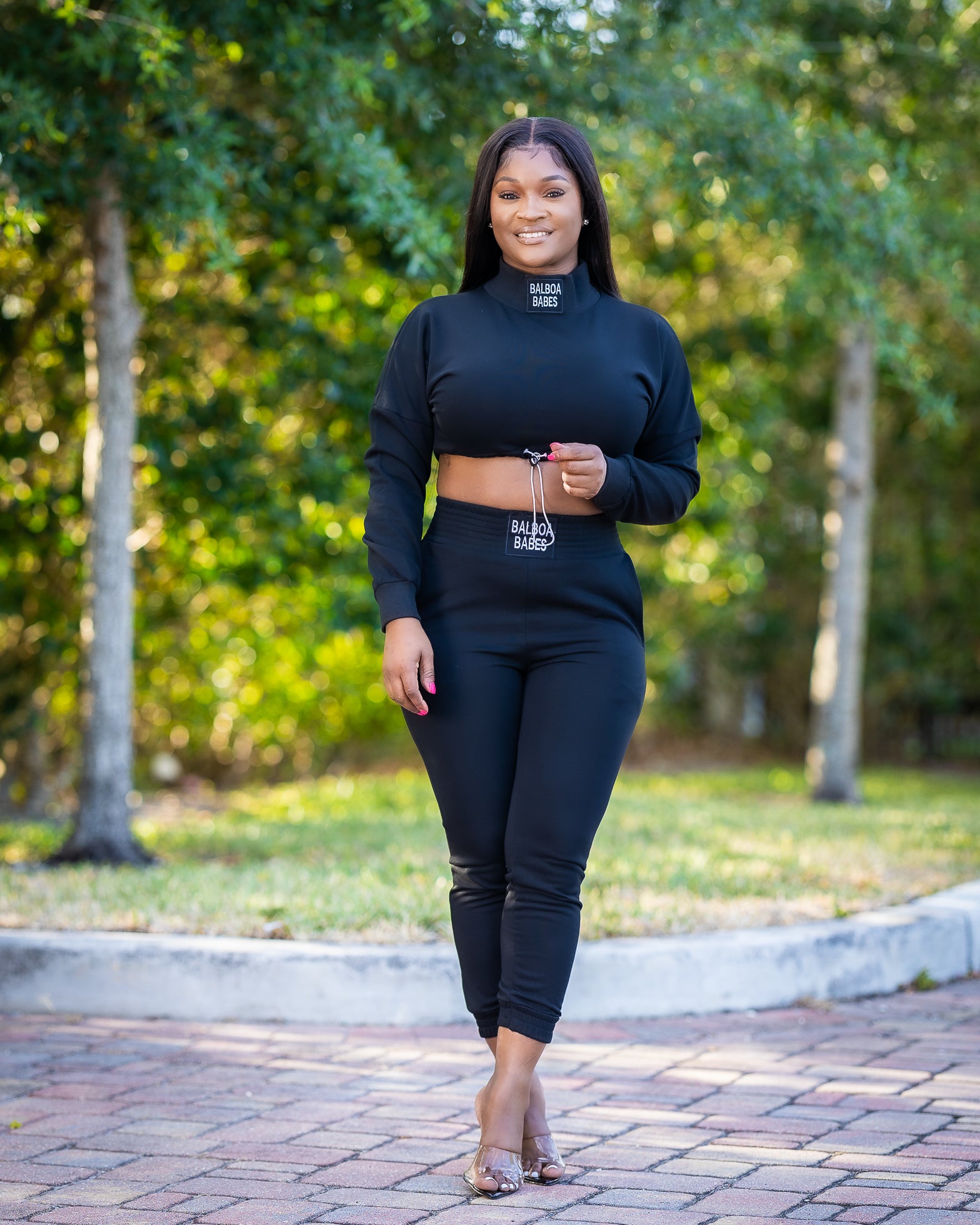 TARA BLACK TWO PIECE JOGGERS SET - Tammie's Kollection