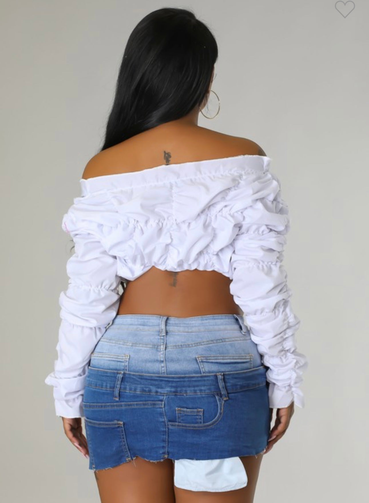 Pretty Girl Double Waist Denim Skirt