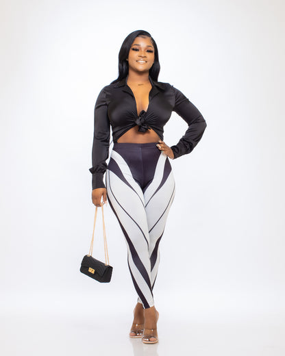 BAE LEGGINGS WHITE AND BLACK - Tammie's Kollection