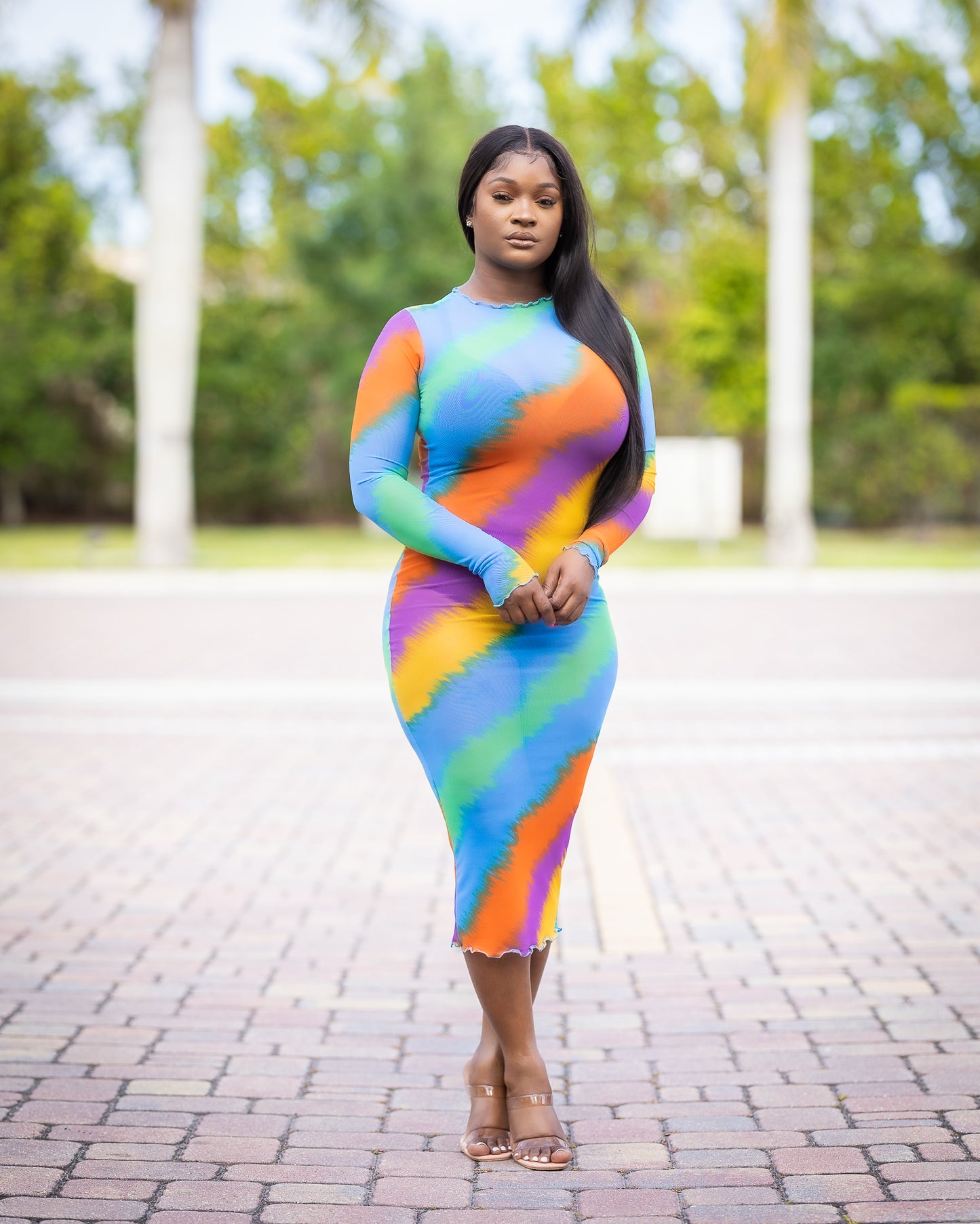 DORIE MULTI MULTI COLOR PRINT MESH COVER-UP MAXI DRESS - Tammie's Kollection