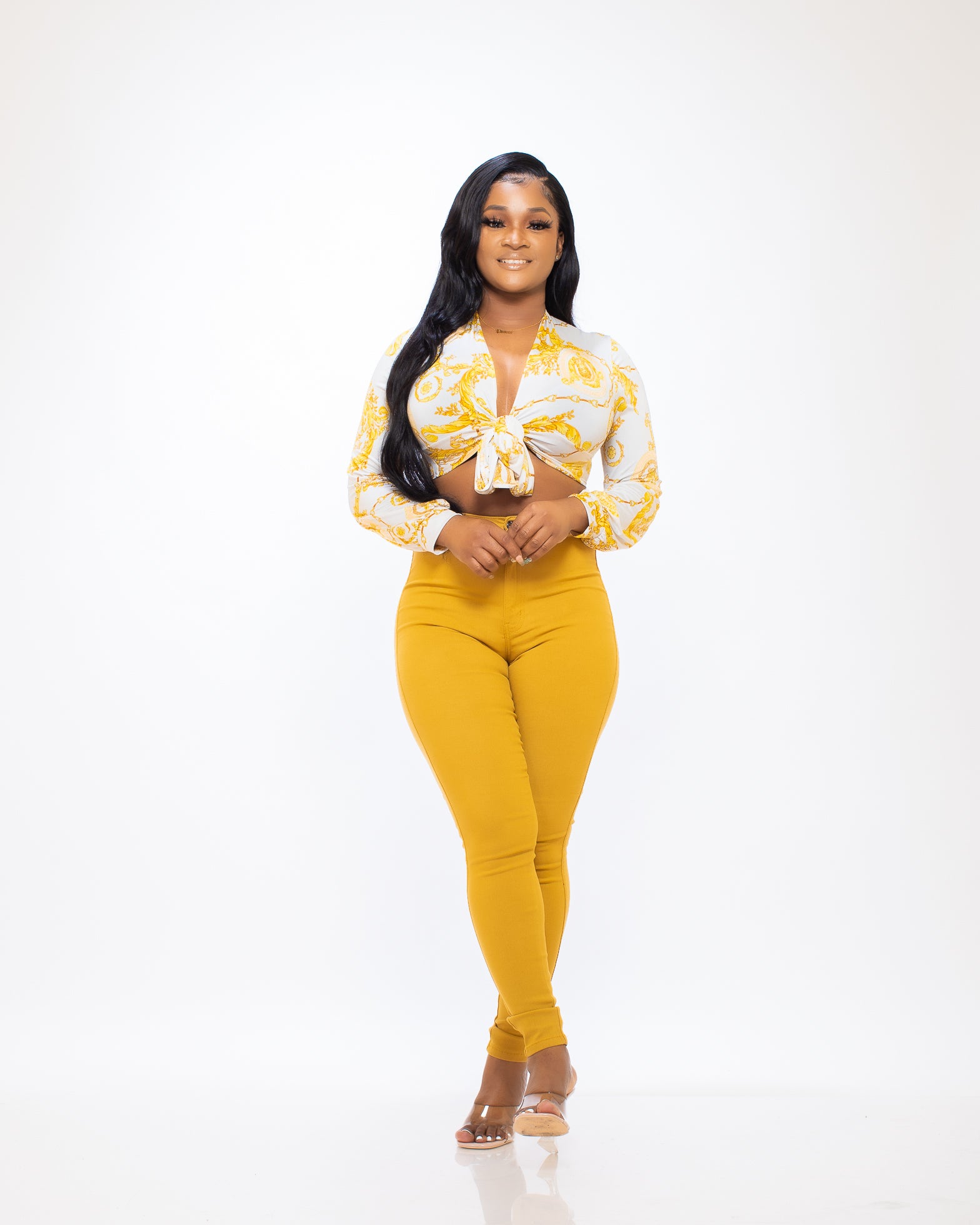 JOLIE  MUSTARD HIGH WAIST PAN - Tammie's Kollection