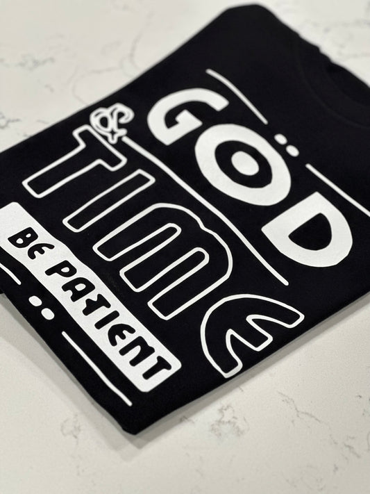 God And Time Round Neck T-Shirt (Black)